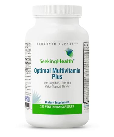 Seeking Health Optimal Multivitamin Plus Active B Vitamins and L-5-MTHF Riboflavin B6 Bioavailable Folate and B12 CoQ10 Methylation Support Vegetarian (240 Capsules)