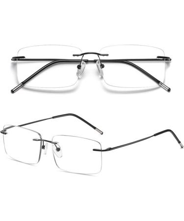 Ultra-Lightweight Rimless Reading Glasses for Men Progressive Multifocus Readers Anti Blue Light Glasses(Grandeur:2.0x) - Buy Online on GoSupps.com