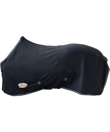 Marengos Economic Sweat Rug for Horses - Breathable Fleece Transport Blanket with Removable Cross Strap - Dark Blue 115cm - Buy Online on GoSupps.com