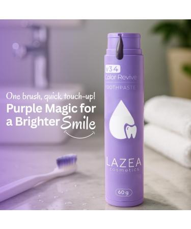 Lazea Cosmetics LAZEACosmetics v34ColorRevive Toothpaste Purple Color Correction Peroxidefree Vegan Glazefriendly 60ml - Buy Online on GoSupps.com