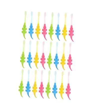 PartyKindom 24pcs Small Crocodile Toothbrush Small Head Baby Pp Stick