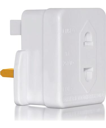 Buy UK 2 Pin to 3 Pin 1A Fuse Adapter Plug for Shaver & Toothbrush - International Shipping Available - Buy Online on GoSupps.com