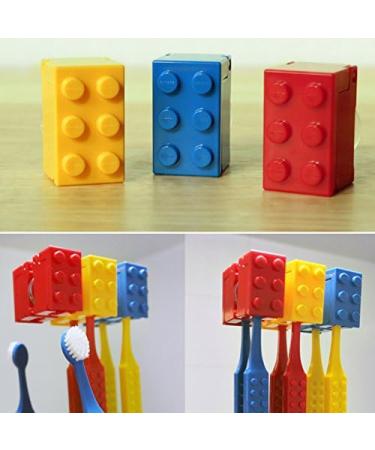 Brick Design Toothbrush Case Cover Holder Set for Kids - 3Pcs-BlockHolders - Buy Online on GoSupps.com