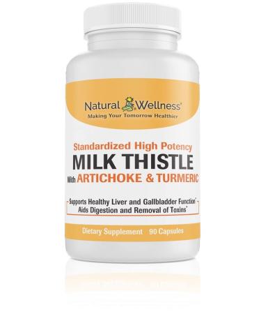 Natural Wellness Liver Support & Detox Supplements with Milk Thistle  Artichoke & Turmeric - Healthy Liver Function & Repair for Men and Women - Vegetarian Capsules - 30 Day Supply