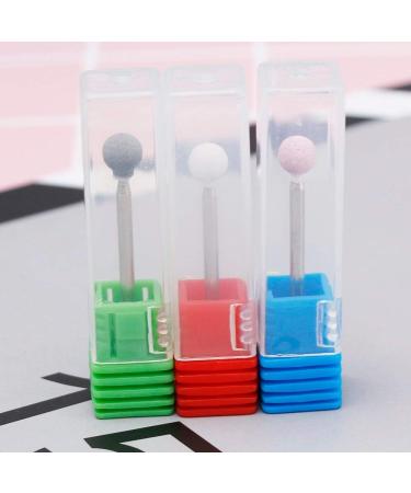 Burr Stone Ceramic Spherical Nail Drill 3/32"Electric Manicure Accessories Lot Plastic Base Sent Randomly - (Color: White) - Buy Online on GoSupps.com
