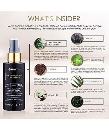 ThickTails Women's Hair Growth Serum 3.4fl.oz - Anti-Thinning & Breakage Treatment for Menopause, Postpartum, Stress. DHT Blocker with Biotin & Caffeine - Buy Online on GoSupps.com