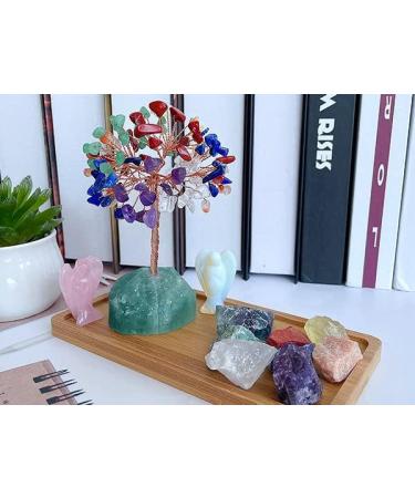 Xiannvxi Crystal Tree of Life Decoration | Feng Shui Colorful Chakra Bonsai with Natural Gemstones & Clear Quartz - Spiritual Home Decor - Buy Online on GoSupps.com