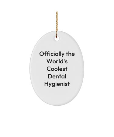 Officially The World's Coolest Dental Hygienist Oval Ornament Funny Gift for Christmas
