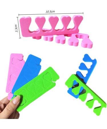 SAMHENG 24 Pcs Foam Toe Separators for Pedicure - 3 Colors, Soft Toe Stretcher Spacers, Finger Dividers for Nail Salon - Sponge Toe Cushion for Nail Art & Toenails - Buy Online on GoSupps.com