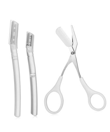 1 Set Eyebrow Trimmer Set Eye Brow Trimmers Eyebrow Scissors Eyebrow Shaper Kit Brow Shaping Kit Eyebrow Trimming Kit Eyebrow Grooming Kit Eyebrow Scissor Kit Eyebrow Razor Plastic