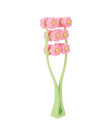 Face Massager Roller Flower Design V Shaped Face Massager Melon Seed Face Massager for Arms for Face Pink
