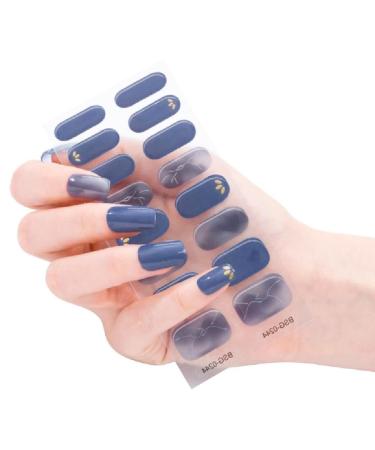 16 Sticker Semi Cured Gel Strips Gel Nail Full Wraps Strips Gel Nail Stickers UV/LED Lamp Required Nail Wrap Semi Cured Gel Nail Strips Pedicure Semi Cured Gel Nail Strips Starter Kits Gel