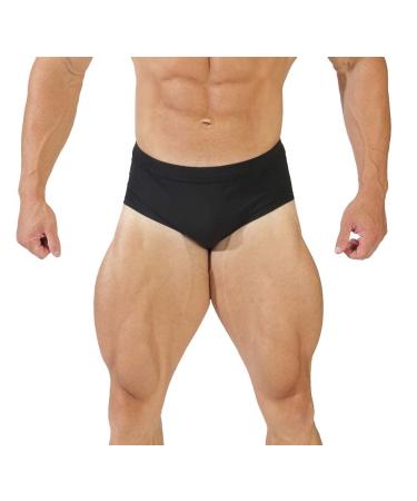 Jed North Men's Classic Bodybuilding Contest Physique Posing Trunks Competition Suit Shorts S Midnight Black