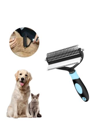 Gorobbo Best Deshedding and Dematting Tool (2 in 1) Dog Grooming Rake Large Dog Dematting Comb Undercoat Brush for Cats & Dogs