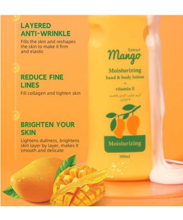 Mango & Vitamin E Body Lotion - Moisturizing Hand & Body Lotion 10.15oz Soft Skin Moisturizing Cleanser Moisturizer Reduces Dryness Mango Extract Body Moisturizer - Skin Care Products - Buy Online on GoSupps.com