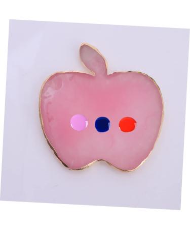 MERRYHAPPY MERRYHAPY 1 Piece Apple Shaped Manicure Palette With Gold Edge Professional Art Coloring Page For Nails Suitable For Color Mixing Photo Props 9*86cm Pink - Buy Online on GoSupps.com