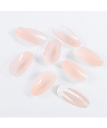 Brishow Glitter Short Ballerina Press-On Nails - 24 Pcs Artificial Fake Nails for Women & Girls | Snow Acrylic Design - Buy Online on GoSupps.com