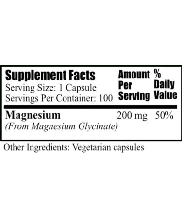 Daily's Magnesium Glycinate - 100 Vegetarian Capsules, Gluten Free, Soy Free, Vegan | No Excipients | Premium Quality - Buy Online on GoSupps.com