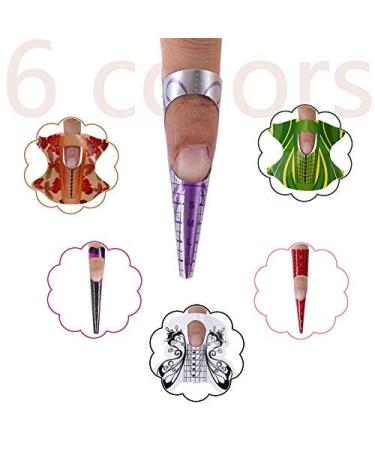 100PC Nail Extension Forms - Oval Acrylic UV Manicure Stickers & Glue Tool | International Shipping - Buy Online on GoSupps.com