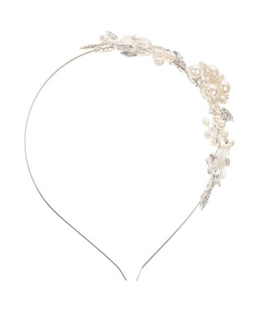 Wedding Bridal Rhinestone Headband Crystal Pearl Headband Bridal Jewelry Hair Accessories for Women Party Decoration