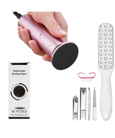 Electric Feet Callus Remover Speed Adjustable Foot File Pedicure Machine with 60pcs Sandpaper Discs  Professional Pedicure Tool Kit for Feet Electronic Callus Shaver for Dead Cracked Hard Dry Skin