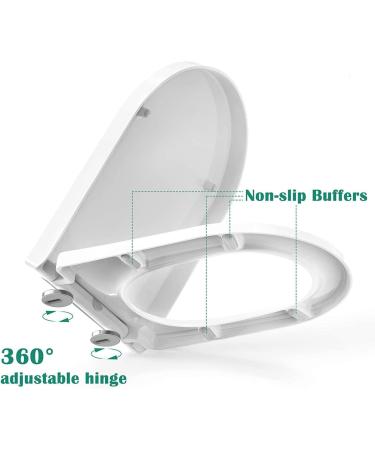 Soft Close Toilet Seat Square Toilet Seat with Slow Close and Quick Release Function Top Fixed Oblong Toilet Seat 36X45cm White Little Surprise - Buy Online on GoSupps.com