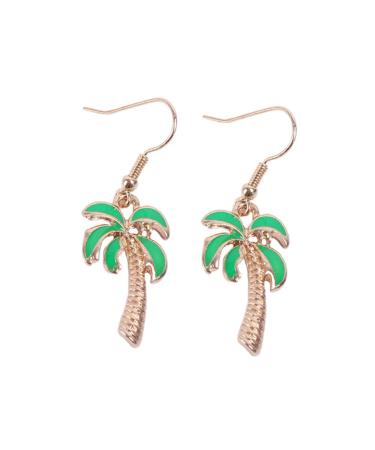 Women s Earrings 1 Pair Womens Earrings Delicate Earbob Creative Dangler Ear Dangle Green Coconut Tree Miss Ear Jewelry