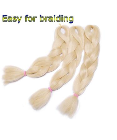 Silk-Co 60cm Braids Extensions - KanCalon Kunsthaar for Jumbo Box Braids & Twist - 5 Pieces Bleich Blonde Crochet Hair - Buy Online on GoSupps.com