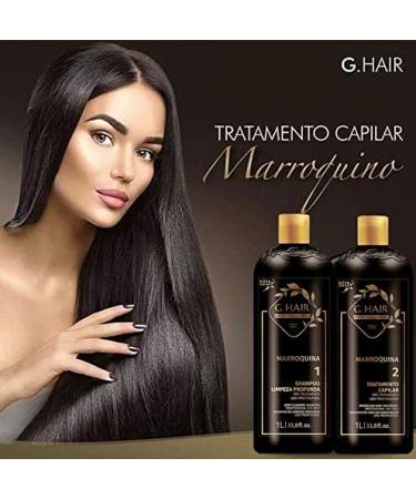 G.Hair Marroquina Brazilian Keratin Treatment 2L | Progressive Brush for Smoothing & Straightening | Volume Reducer | 100% Straight Hair | Free Gifts $30 Value - Buy Online on GoSupps.com