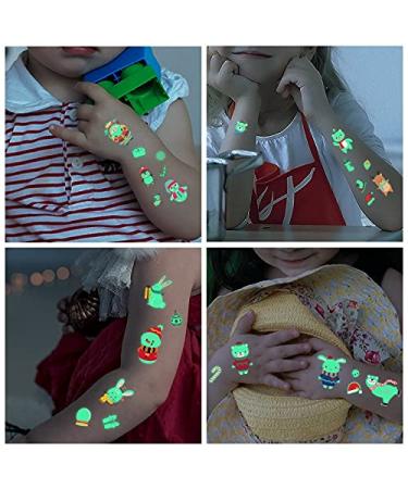 Stampcolour Christmas Glow Tattoos - 10 Sheets | DIY Personalized Temporary Luminous Tattoo Paper | For INKJET Printer | Skin-Safe | Custom Cartoon Kids Summer Party Theme - Buy Online on GoSupps.com