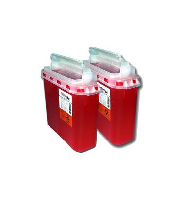 5.4 Qt Stye Sharps Disposal Container (2 Pack) by Oakridge Products. Touchfree Rotating Lid