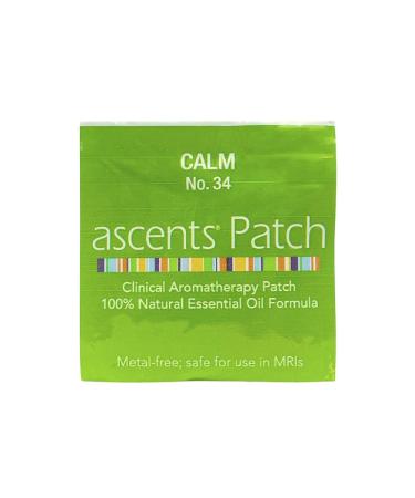 Calm No. 34 Patches for Stress Relief | Essential Oil Blend Natural Aromatheraphy Stickers | Non-Metallic Safe for MRI Easy Peel and Stick Aroma Calming Patch for Nerves Relaxation Calm no.34 4 Pack