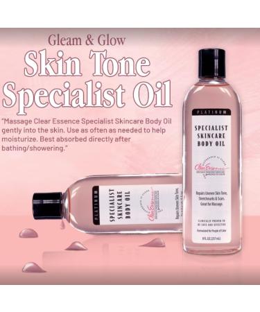 Clear Essence My Natural Beauty Skin Tone Specialist Body Oil - Deep Moisturizer for Dry Skin Scars & Stretch Marks - 8 Oz Natural Skincare for Men & Women - Buy Online on GoSupps.com