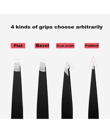 Professional Tweezers Set for Eyebrows and Facial Hair Removal - Stainless Steel Precision Pointed and Slant Tweezers Kit for Men and Women - Buy Online on GoSupps.com