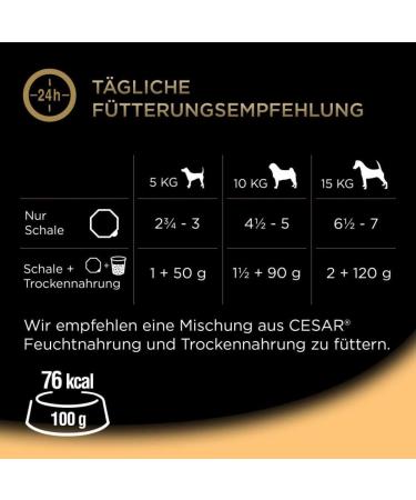 Cesar Wet Dog Food Garden Variety with Poultry Vegetables & Rice - 14 Bowls (150g Each) - Buy Online on GoSupps.com