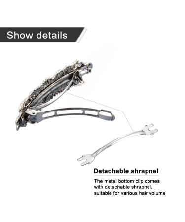 Handcrafted Oak Leaf Hair Clip - Vintage Viking Celtic Knot Barrette - Antique Silver Finish - Hair Accessories for Women and Girls - Buy Online on GoSupps.com