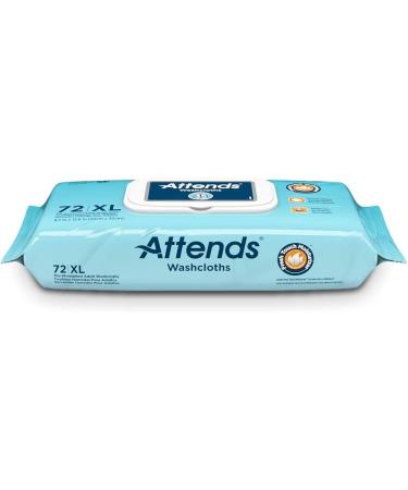Attends Scented Adult Incontinence Care Washcloths - Hypoallergenic, Latex & Alcohol Free - White, 72 Count (Pack of 12) - Buy Online on GoSupps.com