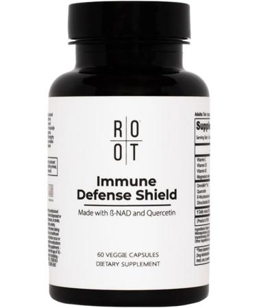 Root Wellness Immune Support Supplement with Vitamin D C K2, Quercetin and Trace Minerals from Great Salt Lake, Digestive Enzymes NAD Supplement for Adults, 60 Capsules
