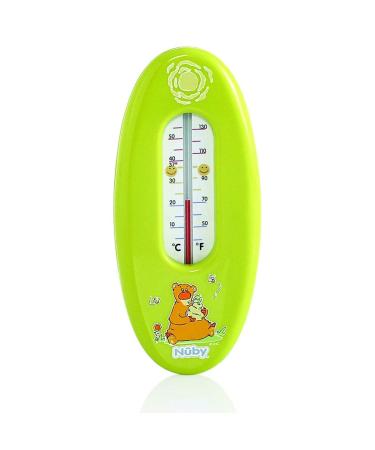 Nuby Bath Thermometer Floats on Water Readings in Degrees Celsius & Fahrenheit Green-Yellow