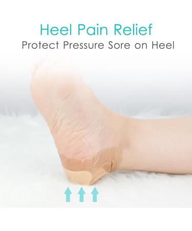 Silicone Heel Foam Bandages - Waterproof Absorbent Dressing for Ulcers & Cracked Heels (Pack of 2) - 5x8 Inch Gentle Adhesive - Buy Online on GoSupps.com