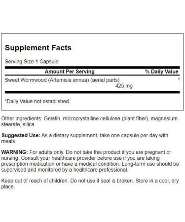 Swanson Sweet Wormwood Capsules - Herbal Supplement with Artemisinin for GI Gut Health Support - Buy Online on GoSupps.com