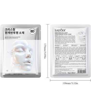 SADOER Baby Skin Collagen Moisturizing Facial Mask 30ml Deep Hydration with 8D Technology Wrinkle Softening - Buy Online on GoSupps.com