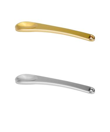 2-Pack Mask Applicator Cosmetic Scraper Cream Scoop Applicator For Facial Makeup Cream Scoop Beauty Spatula gold&silver