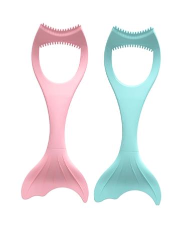 DRESSOOS Eyeshadow Brush 2pcs Supplies Winged Comb Makeup Eyelash Girls for Stencil Eyebrow Shields Silicone Reusable