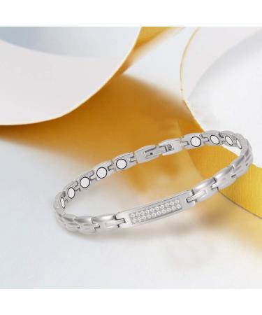 Stainless Steel Magnetic Anklet - 24cm Arthritis Pain Relief Silver Health Gift - Buy Online on GoSupps.com