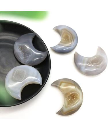 Natural Agate Geode Moon Shaped Crystal Cluster Half Moon Agate Geode Carved Crystal Stones Reiki Natural Stones and MineralsCrystal dingchi - Buy Online on GoSupps.com