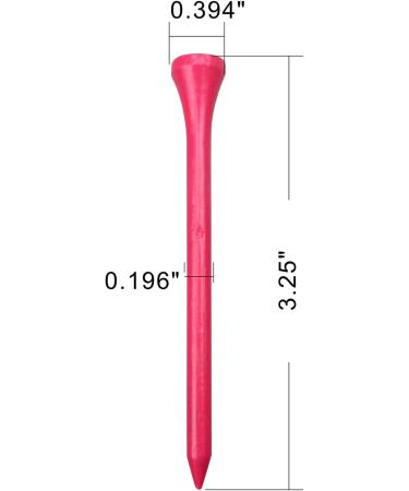 MYKUJA Bamboo Golf Tees - Professional Tees - Pack of 100 - 3-1/4 & 2-1/8 - Multiple Colors - 83mm Pink - Buy Online on GoSupps.com