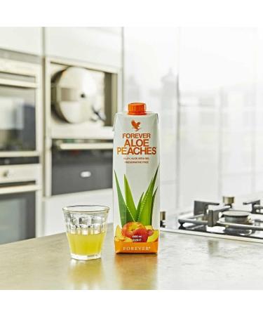 Forever Living Aloe Peaches 1000ml: Peach Flavored, 83.4% Pure Inner Leaf Aloe Vera Gel - Gluten-Free & Vegan Friendly - Buy Online on GoSupps.com