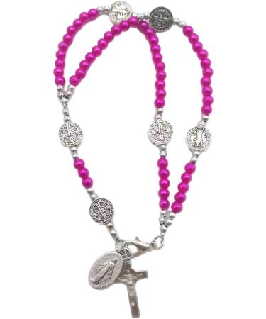 Oralgo Catholic Cross Finger Chain Bracelet - Double-Aged Art Pearls Rosary Wrist Chain for Women & Girls - Imitation Pearls - Buy Online on GoSupps.com