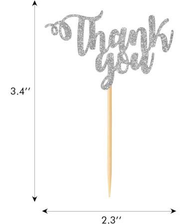 36 PCS Thank You Cupcake Toppers Glitter Thanksgiving Day Cupcake Picks for Wedding Anniversary Bridal Shower Baby Shower Boys Girls Birthday Party Cake Decorations Supplies Silver - Buy Online on GoSupps.com